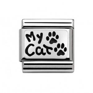 NEW NOMINATION unisex animals links bracelet in my cat silver
